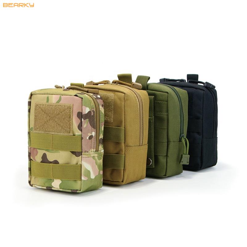 Dual-Compartment MOLLE Tactical Pouch with Customizable Patch Area